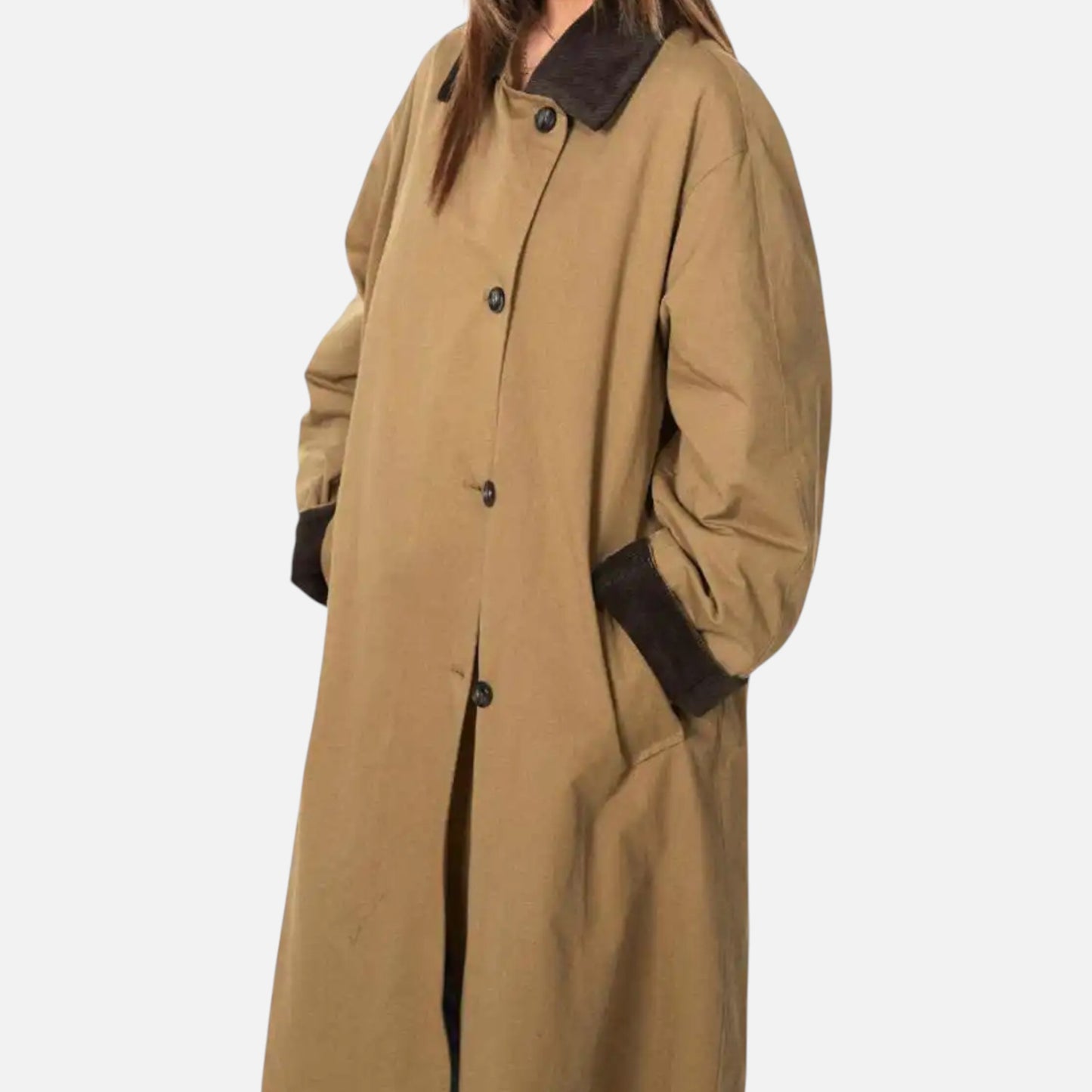La Cartiera | Women’s Cotton Patchwork Mid-Length Trench Coat