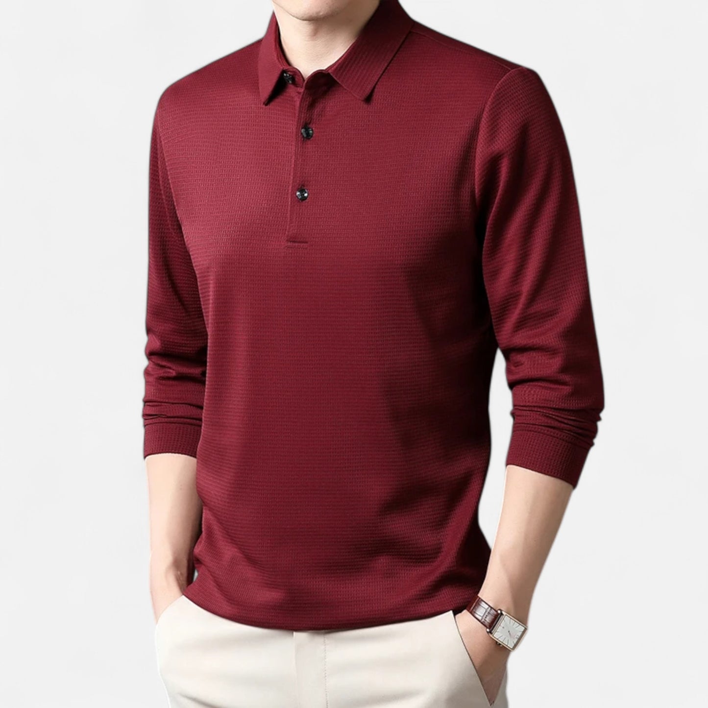 La Cartiera | Men’s Long-Sleeve Cotton Polo Shirt