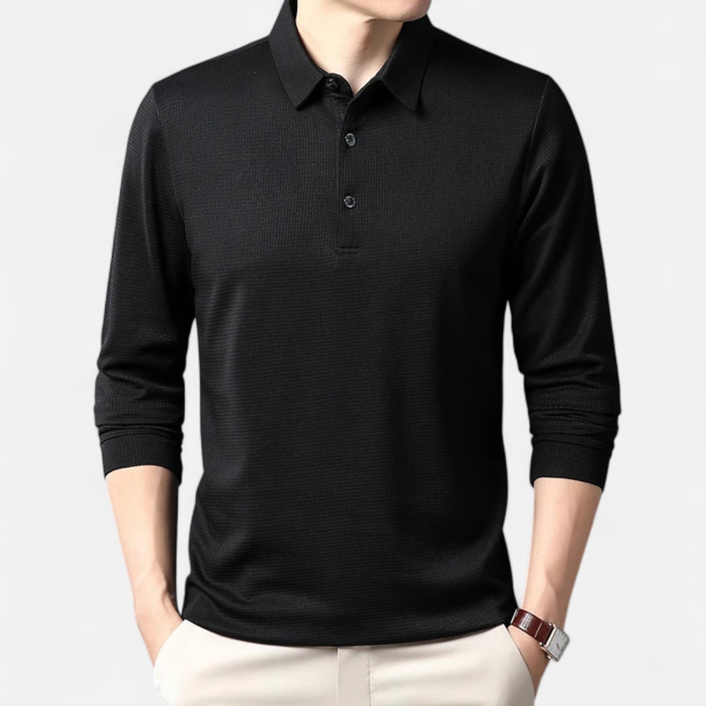 La Cartiera | Men’s Long-Sleeve Cotton Polo Shirt