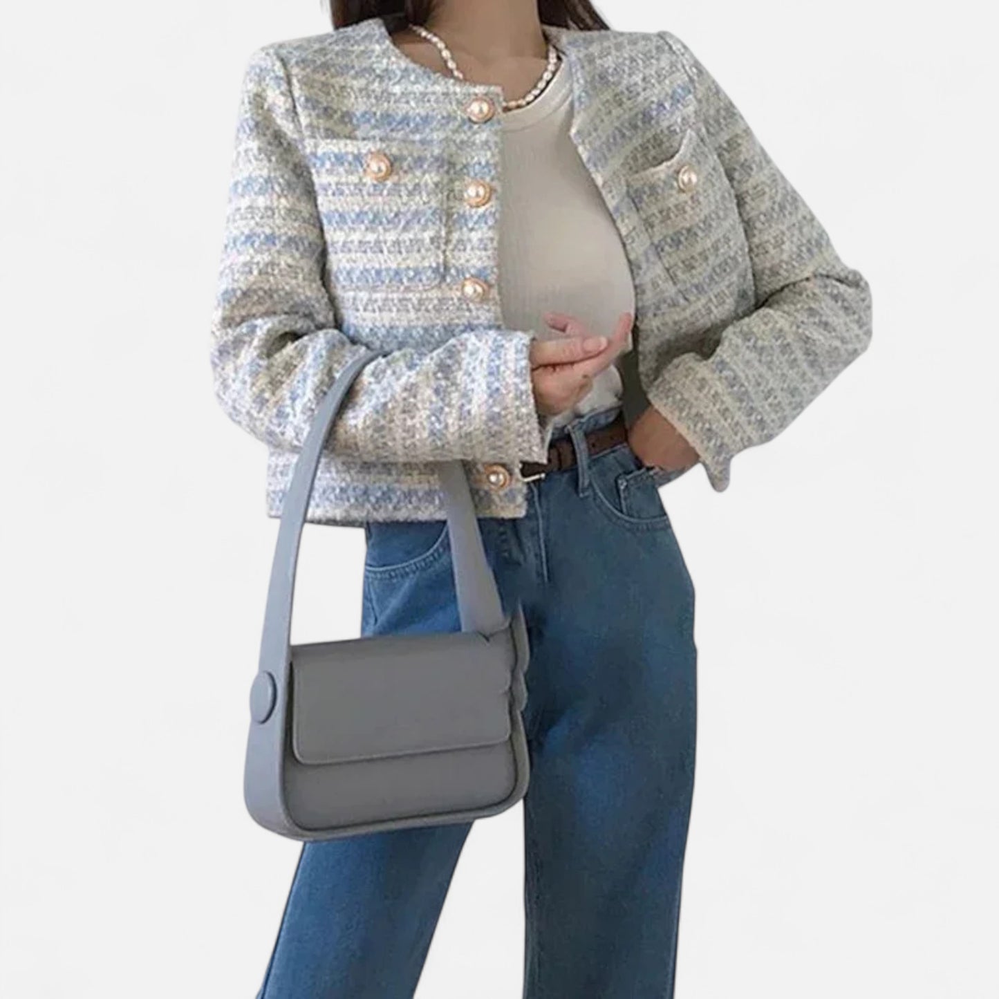 La Cartiera | Women’s Elegant Tweed Short Cardigan Coat