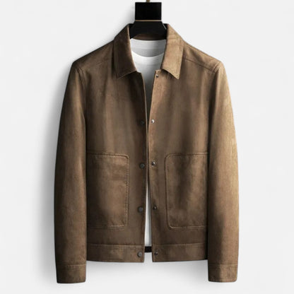 La Cartiera | Men’s British Lapel Cotton-Blend PU Jacket