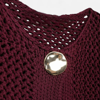 La Cartiera | Women’s Crewneck Wool Blend Knitted Cardigan