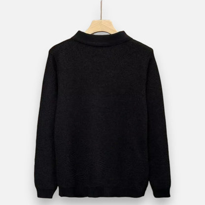 La Cartiera | Men’s Half-Zip Wool Knit Sweater Jacket
