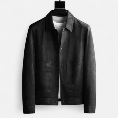La Cartiera | Men’s British Lapel Cotton-Blend PU Jacket