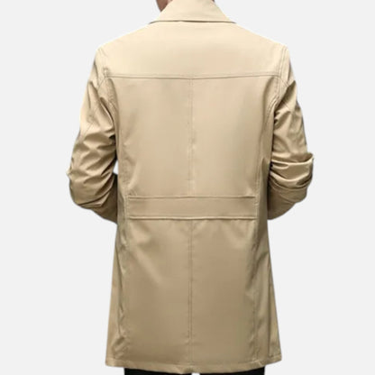 La Cartiera | Men’s Heritage Long Lapel-Collar Windbreaker Coat