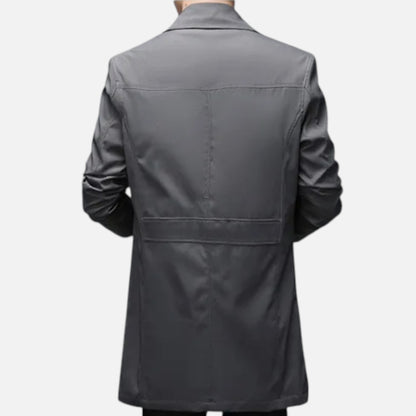 La Cartiera | Men’s Heritage Long Lapel-Collar Windbreaker Coat