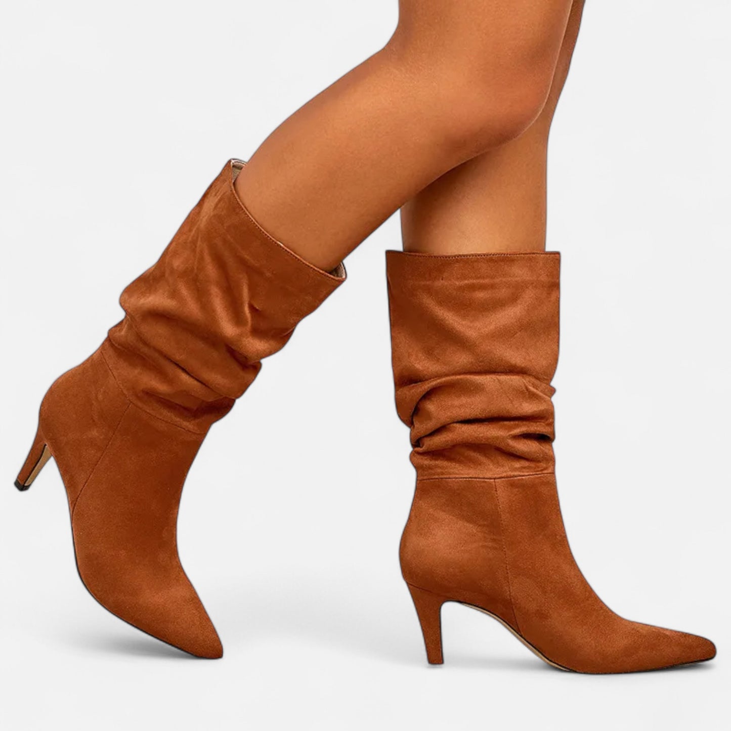 La Cartiera | Women’s Suede Wrinkled Stiletto Heel Boots