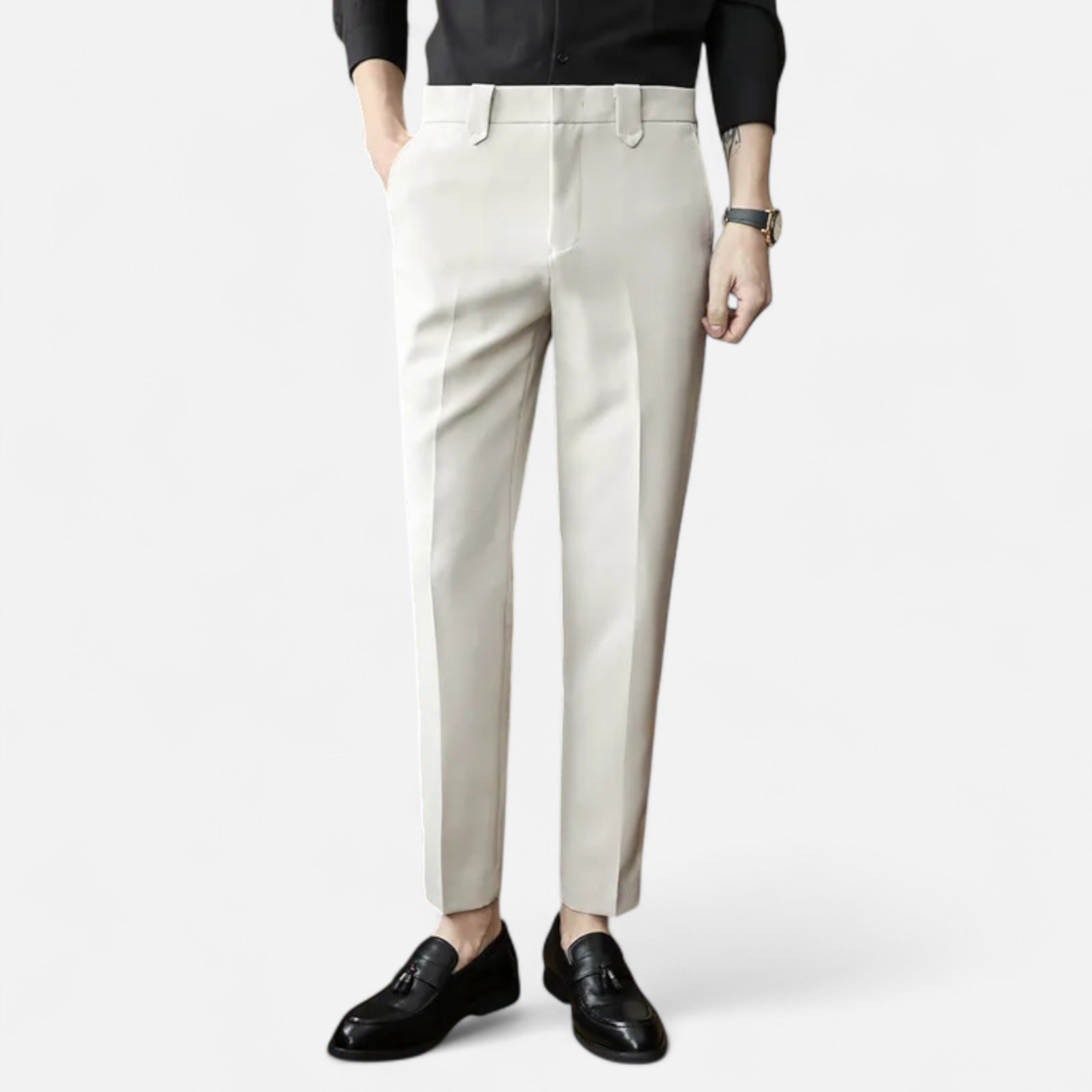 La Cartiera | Men’s Beige British-Style Suit Trousers