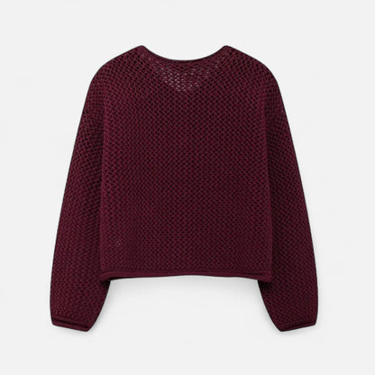 La Cartiera | Women’s Crewneck Wool Blend Knitted Cardigan