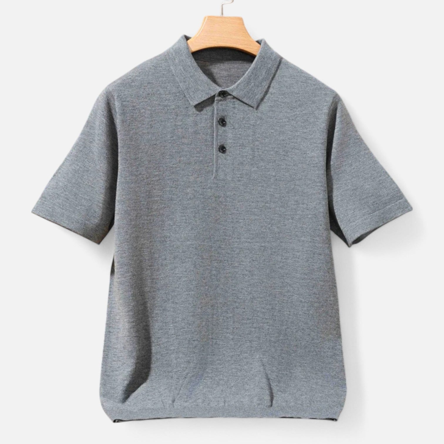 La Cartiera | Worsted Wool Short‑Sleeve Polo – Oxford Refinement