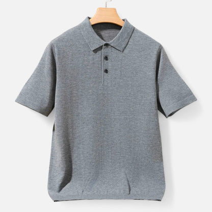 La Cartiera | Worsted Wool Short‑Sleeve Polo – Oxford Refinement