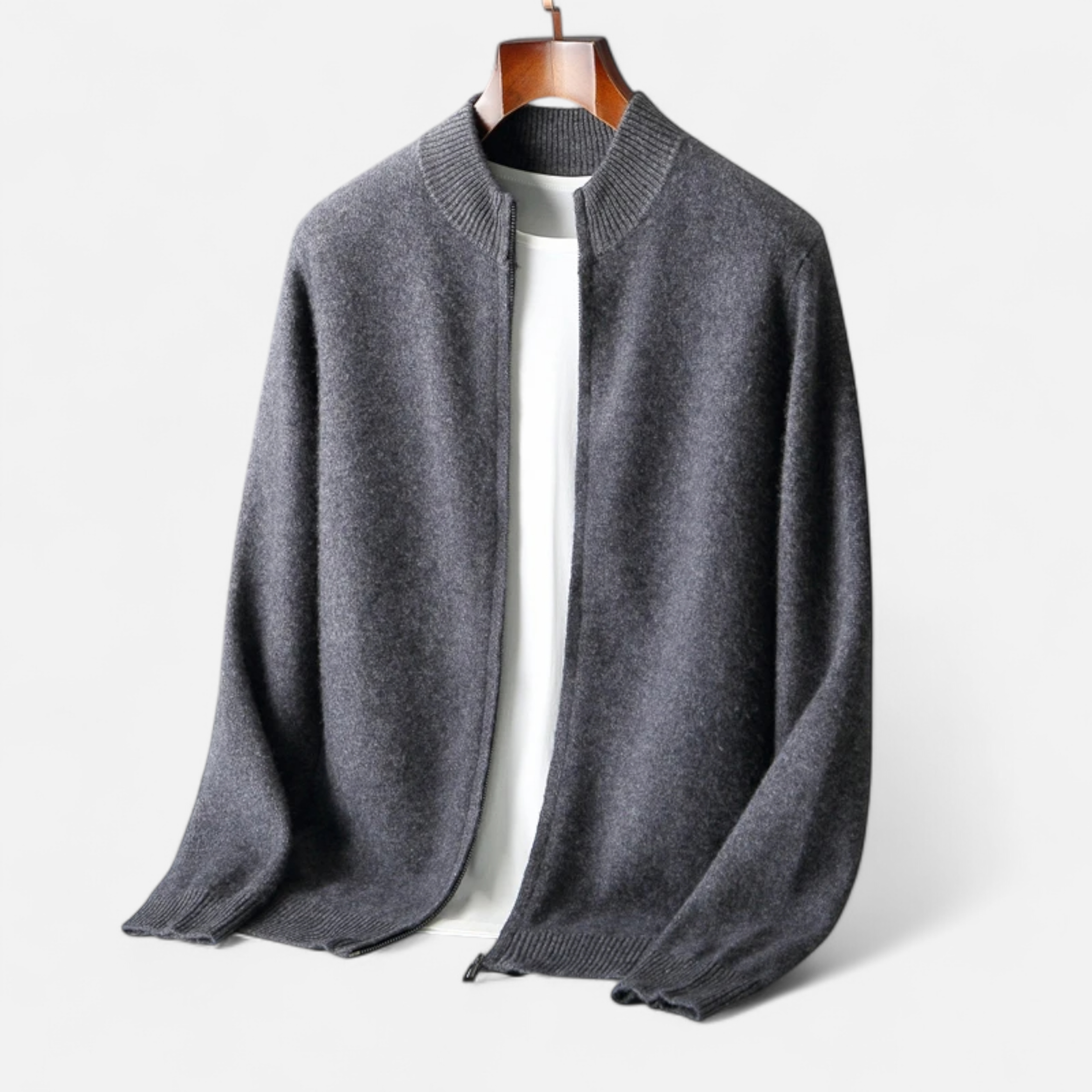 La Cartiera | Men’s Merino Wool Zip Cardigan