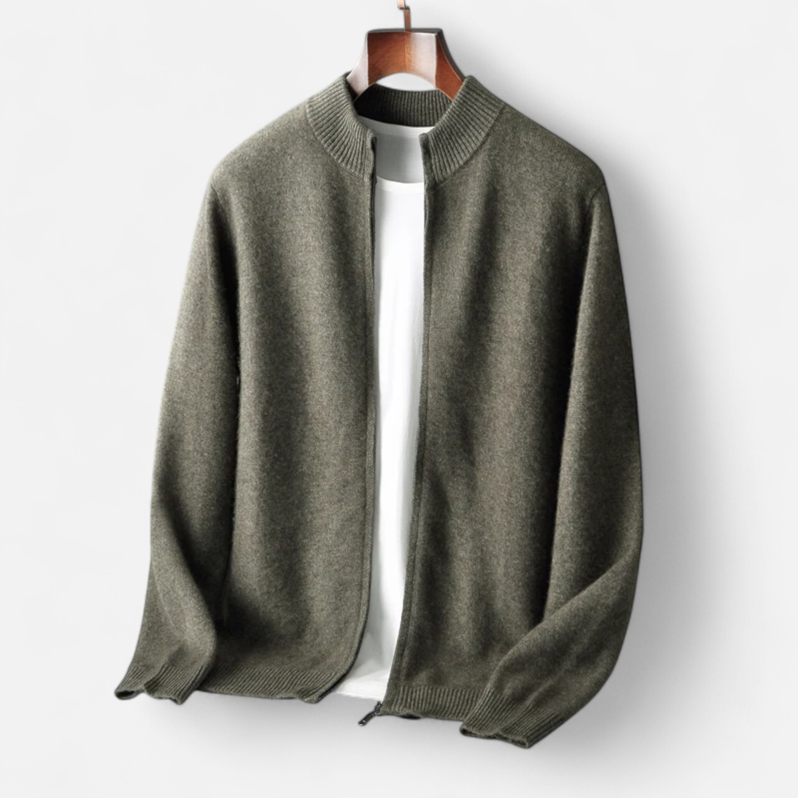La Cartiera | Men’s Merino Wool Zip Cardigan