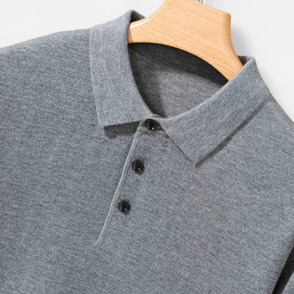 La Cartiera | Worsted Wool Short‑Sleeve Polo – Oxford Refinement
