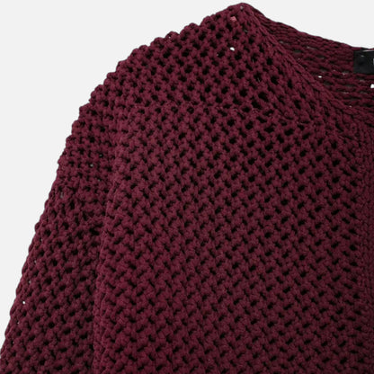 La Cartiera | Women’s Crewneck Wool Blend Knitted Cardigan