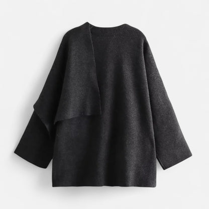 La Cartiera | Women’s Plush Sweater with Asymmetric Scarf