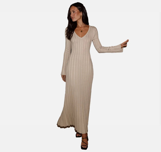 La Cartiera | Women’s Viscose Long Sleeve Bell-Sleeve Maxi Dress