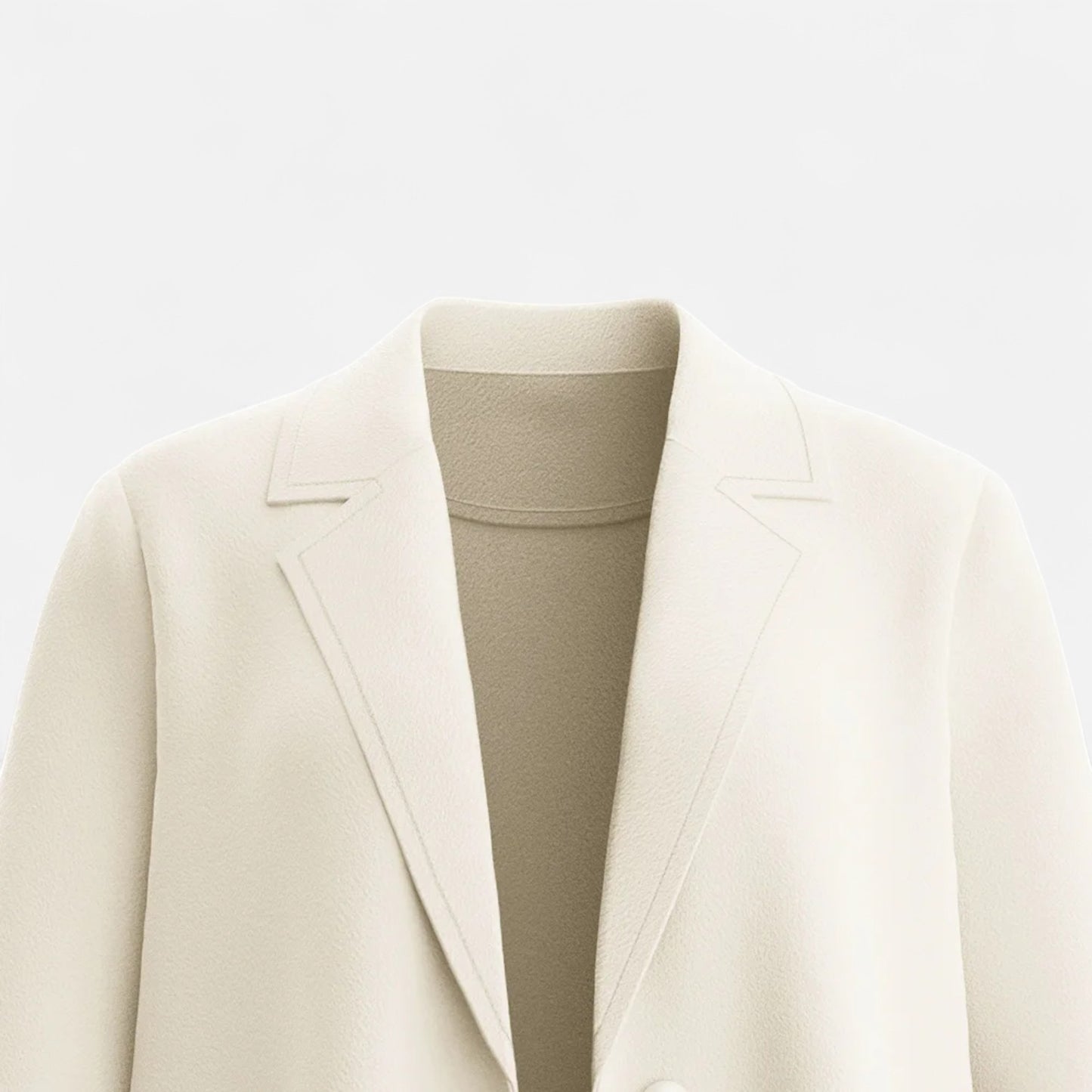 La Cartiera | Women’s Plain White Lapel Coat