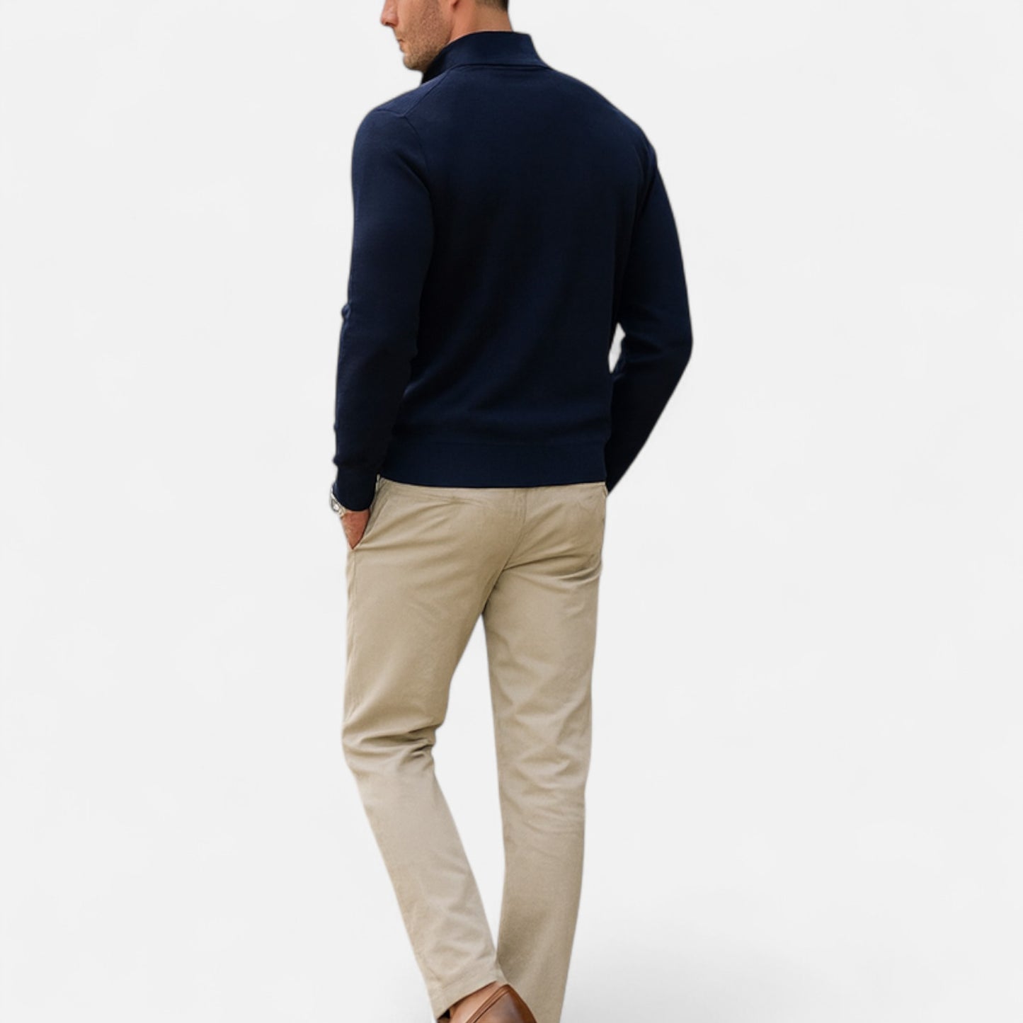 La Cartiera | Men’s Slim Fit Quarter-Zip Knit Pullover