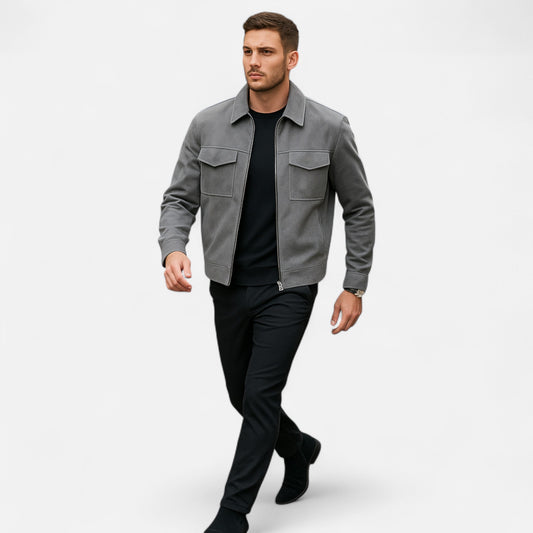 La Cartiera | Men’s Oversized Suede Zip Jacket