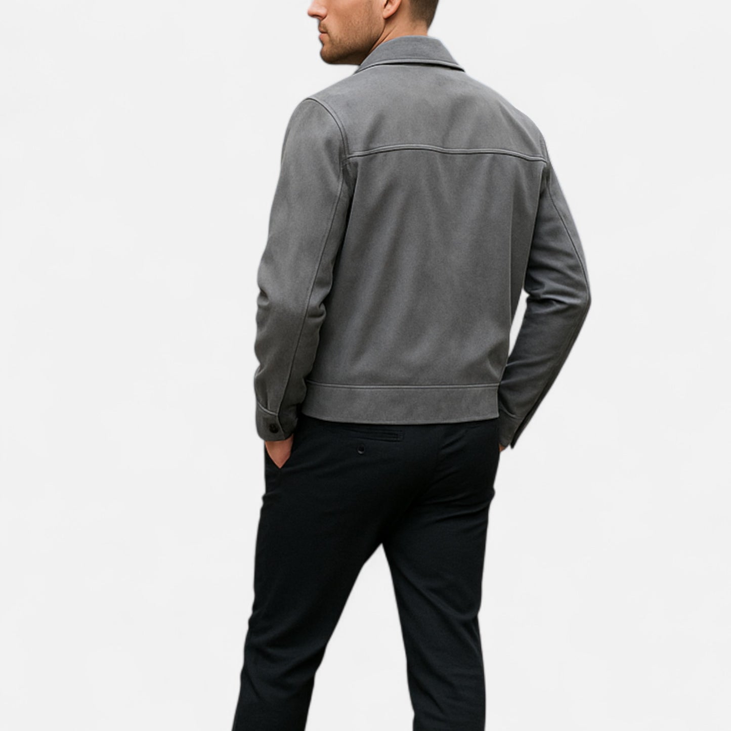 La Cartiera | Men’s Oversized Suede Zip Jacket