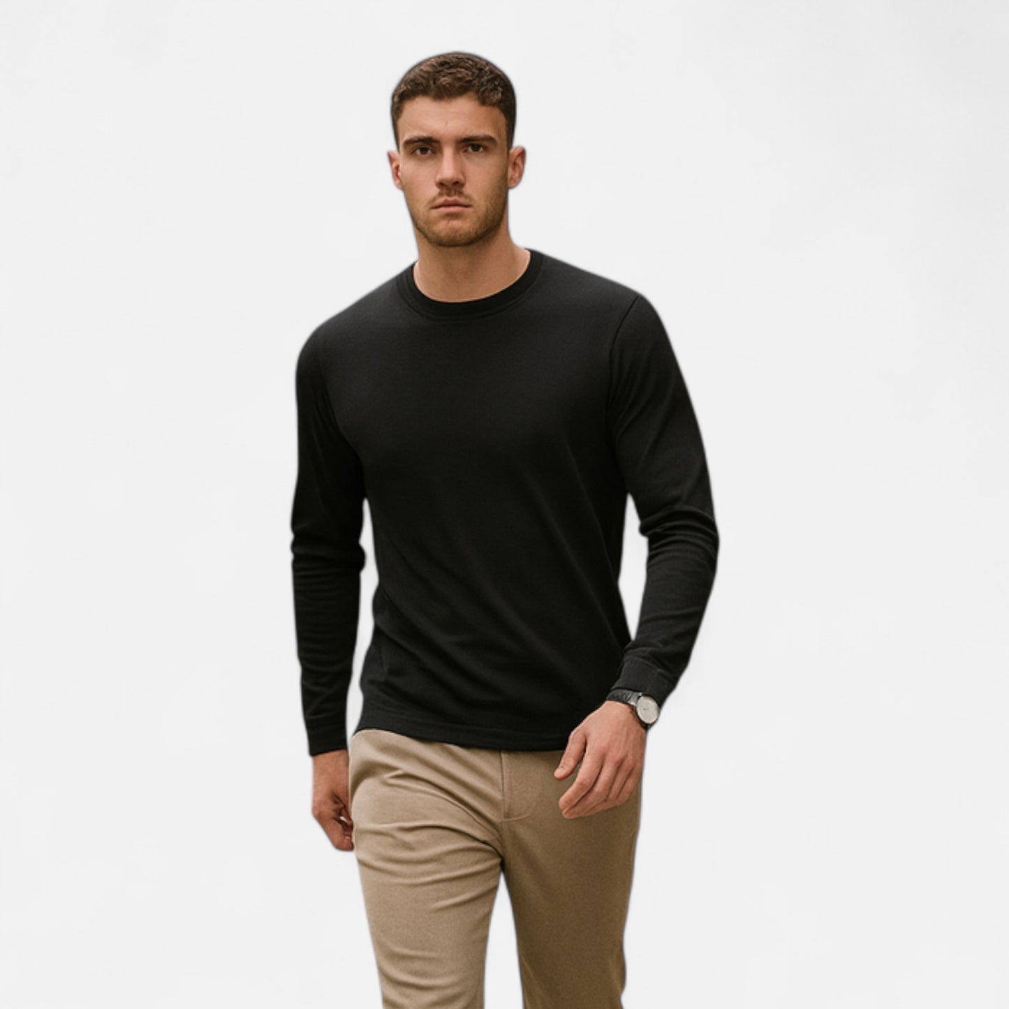 La Cartiera | Men’s Slim Fit Long-Sleeve Cotton Tee