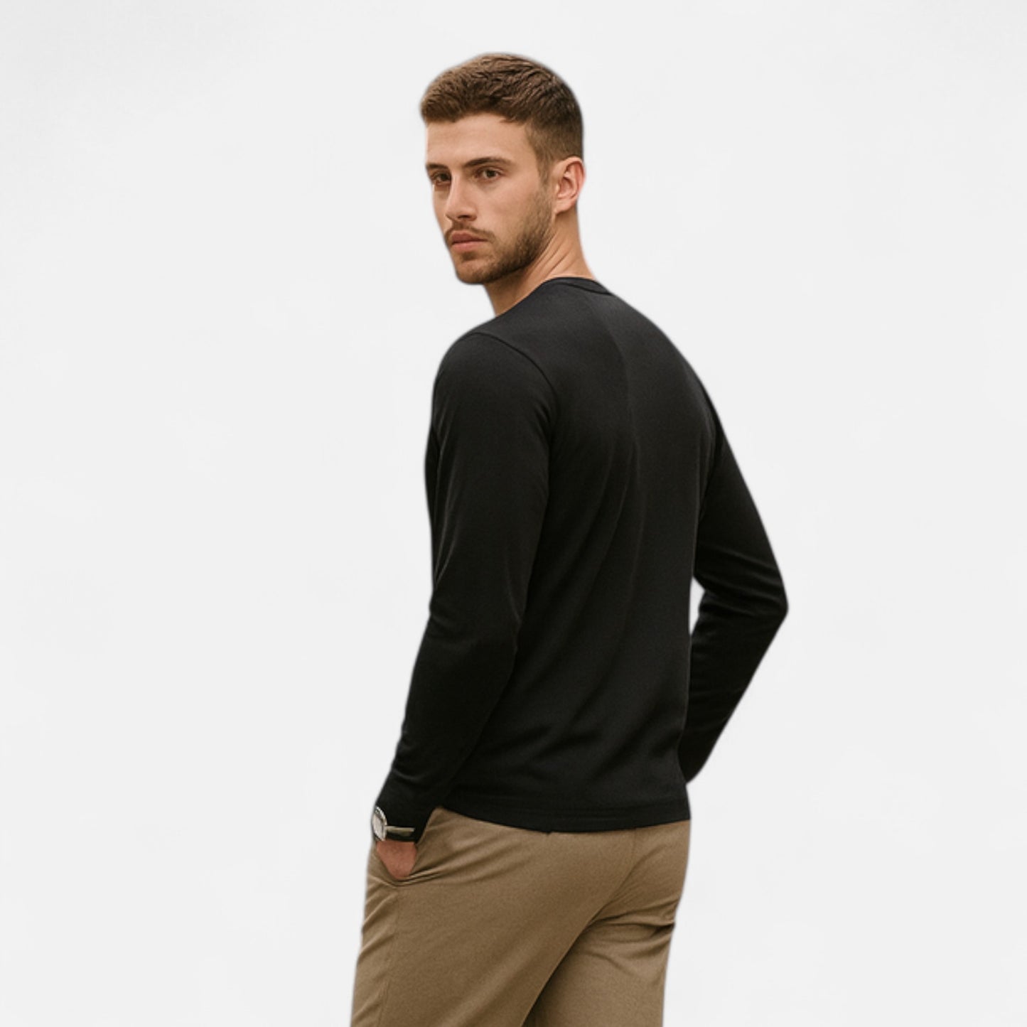 La Cartiera | Men’s Slim Fit Long-Sleeve Cotton Tee