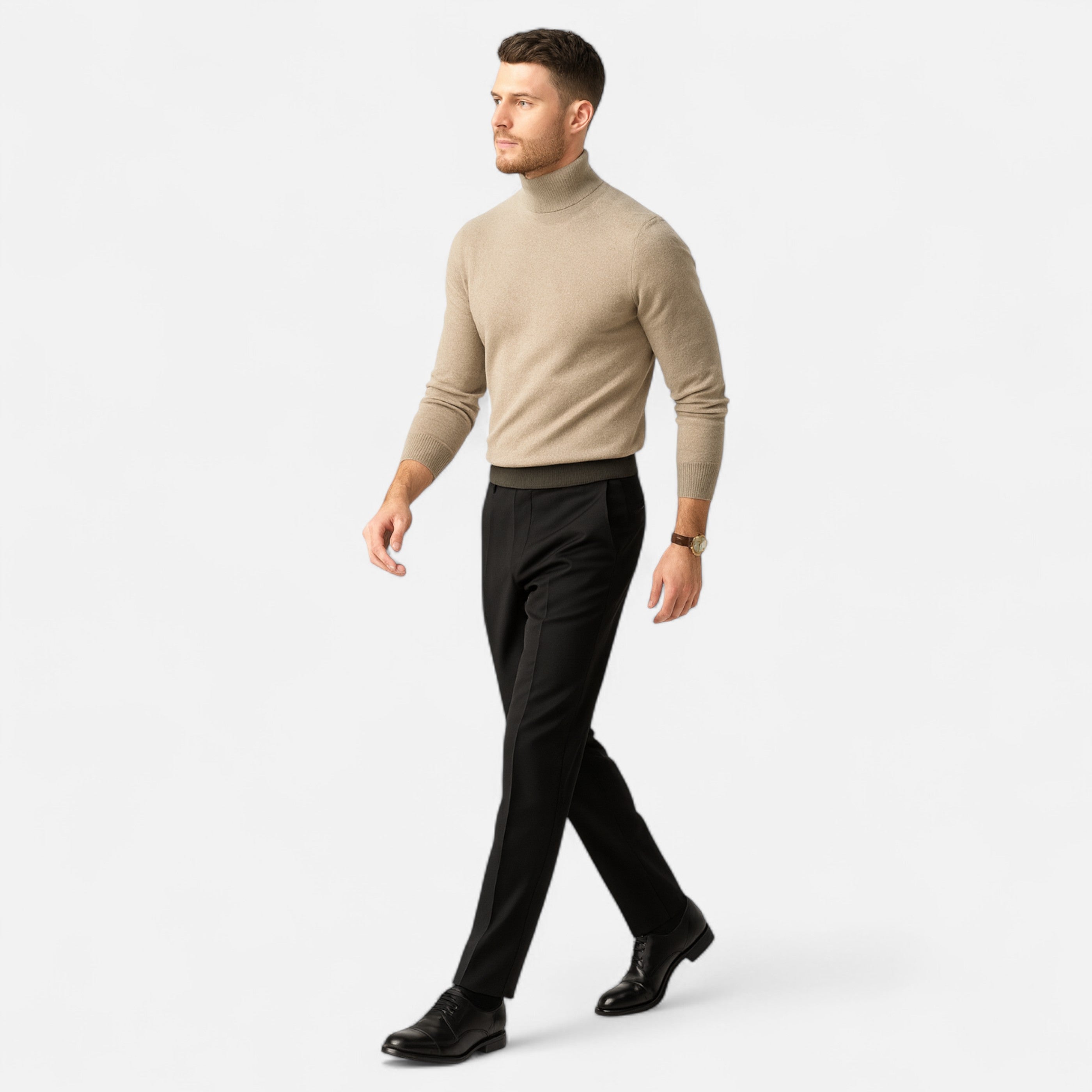 La Cartiera | Men’s Beige British-Style Suit Trousers