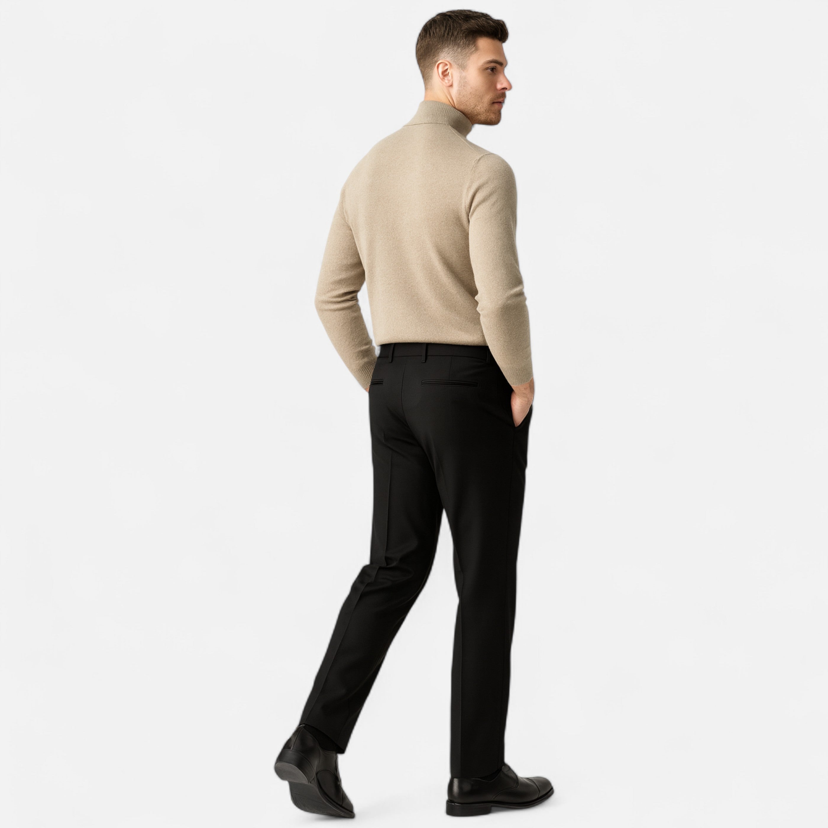 La Cartiera | Men’s Beige British-Style Suit Trousers