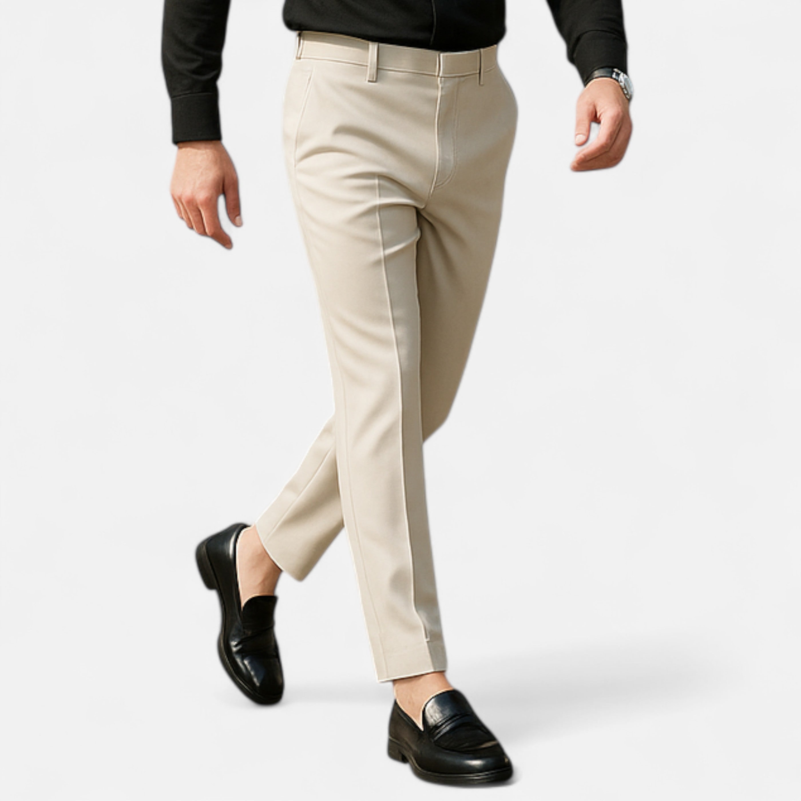 La Cartiera | Men’s Beige British-Style Suit Trousers