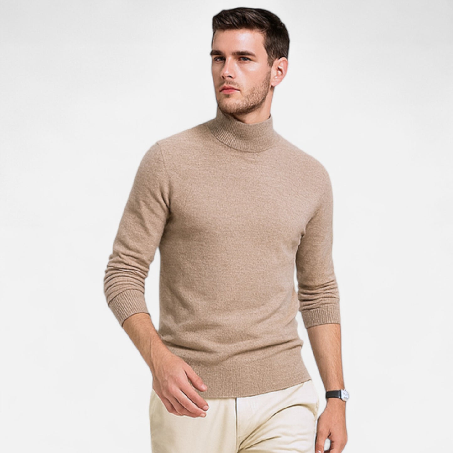 La Cartiera | Men’s Solid Colour Mock Neck Sweater