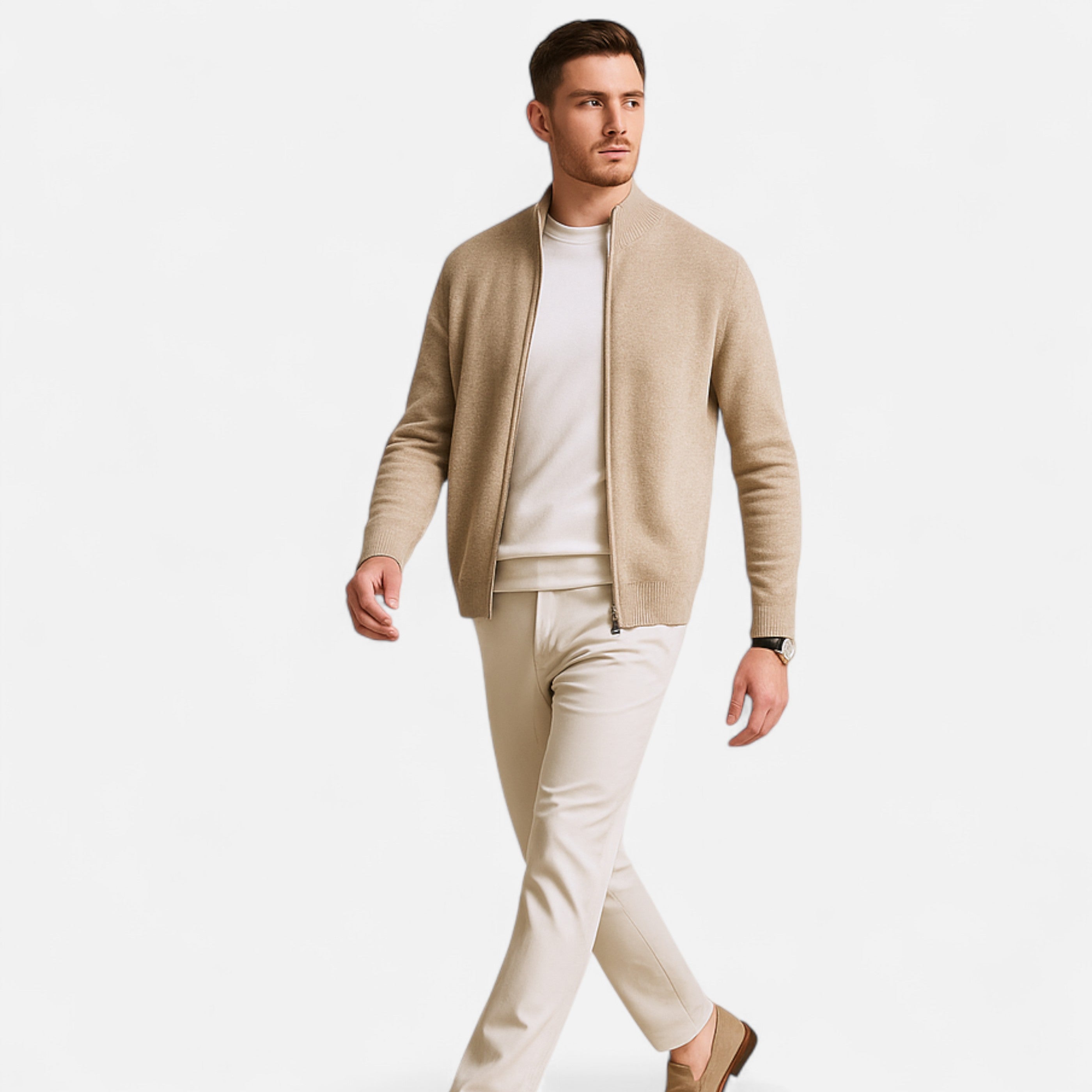 La Cartiera | Men’s Merino Wool Zip Cardigan