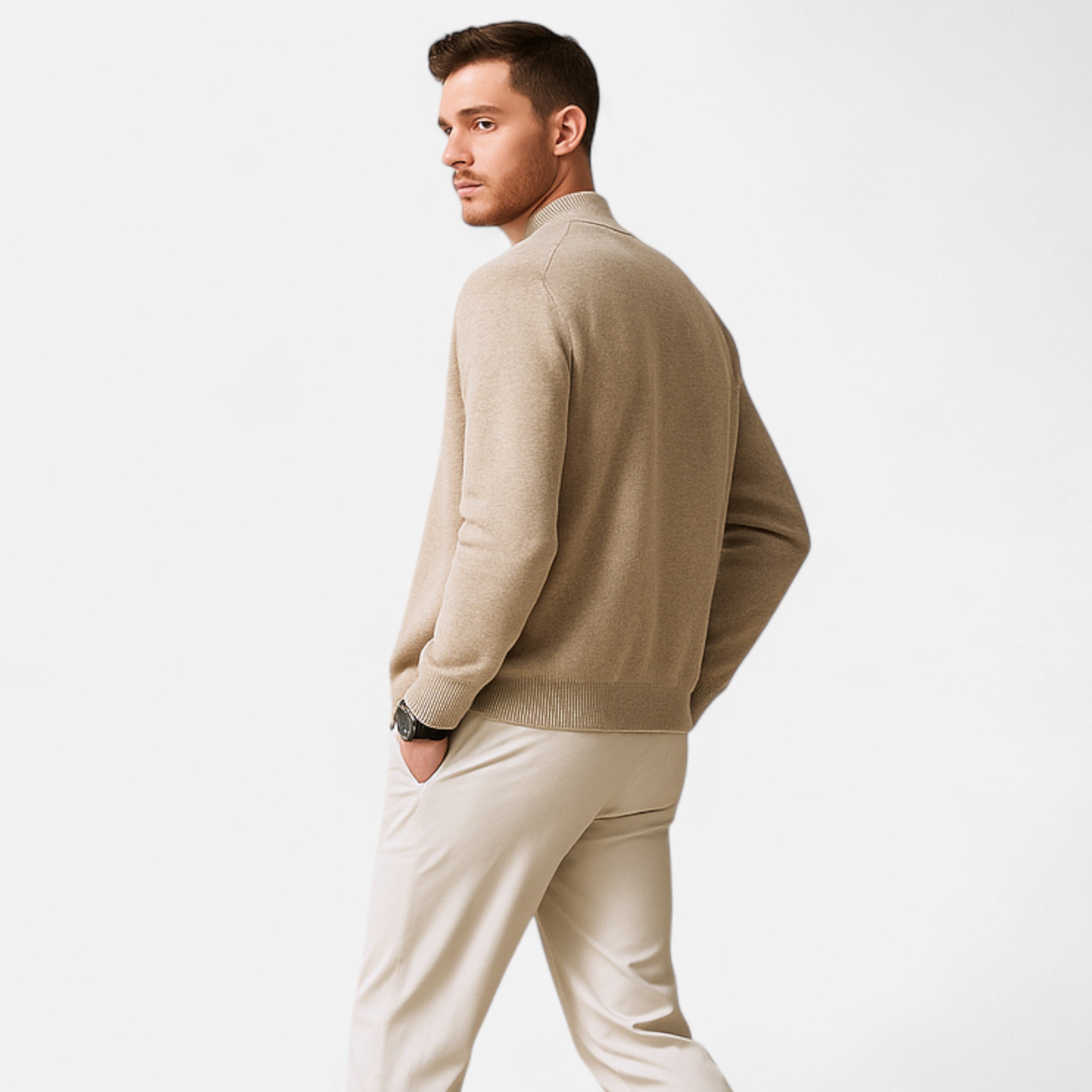 La Cartiera | Men’s Merino Wool Zip Cardigan