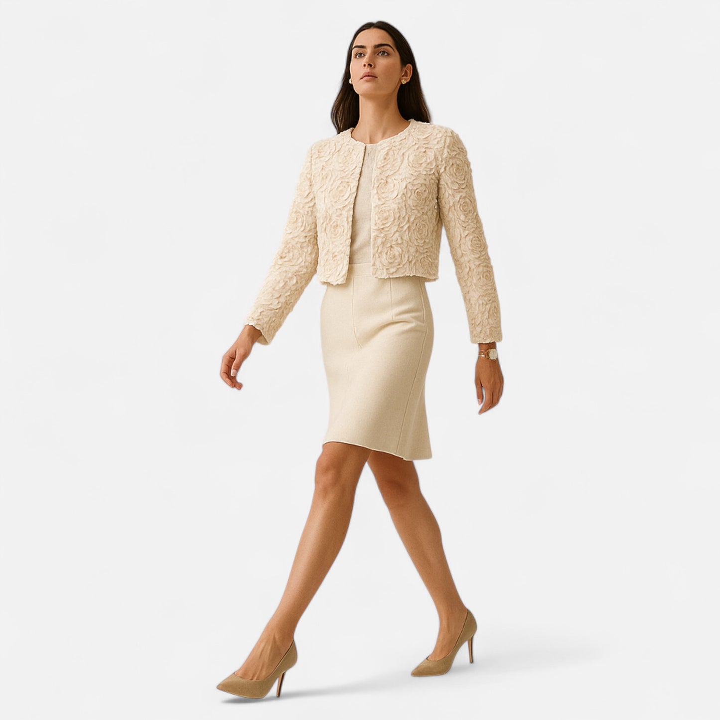 La Cartiera | Women’s Elegant Textured Floral Jacket
