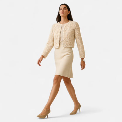 La Cartiera | Women’s Elegant Textured Floral Jacket