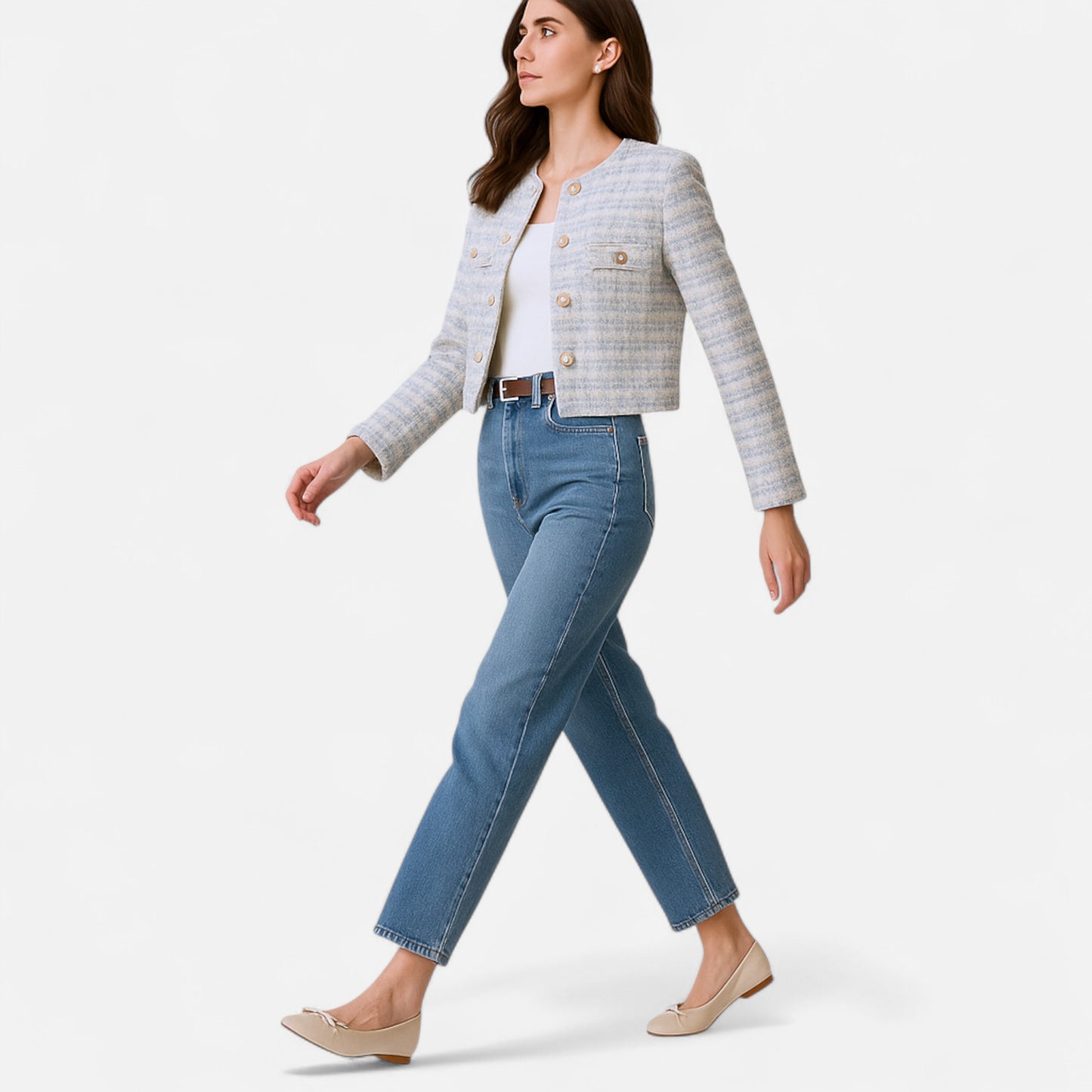 La Cartiera | Women’s Elegant Tweed Short Cardigan Coat