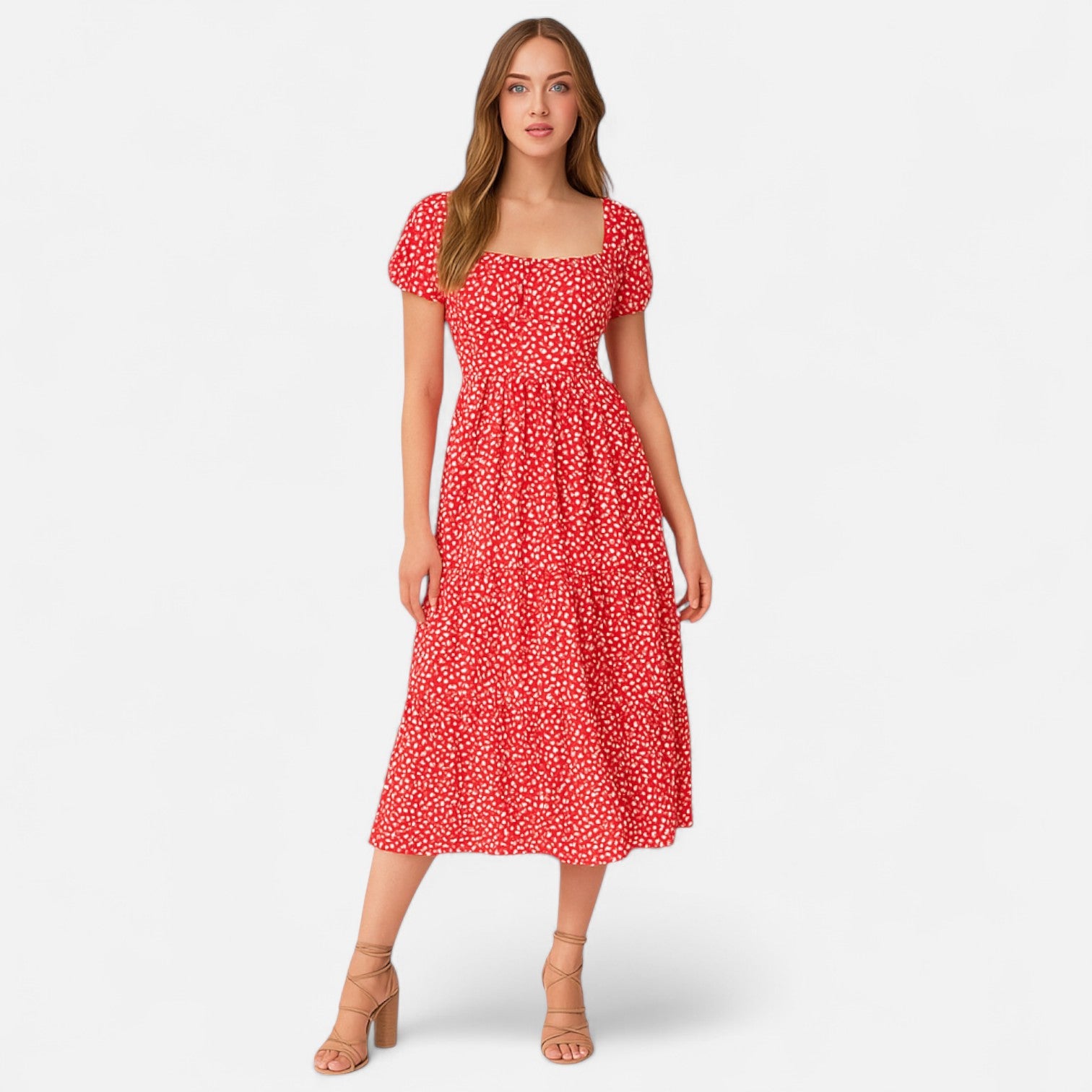 La Cartiera | Lightweight Flower Print Short Sleeve Dress