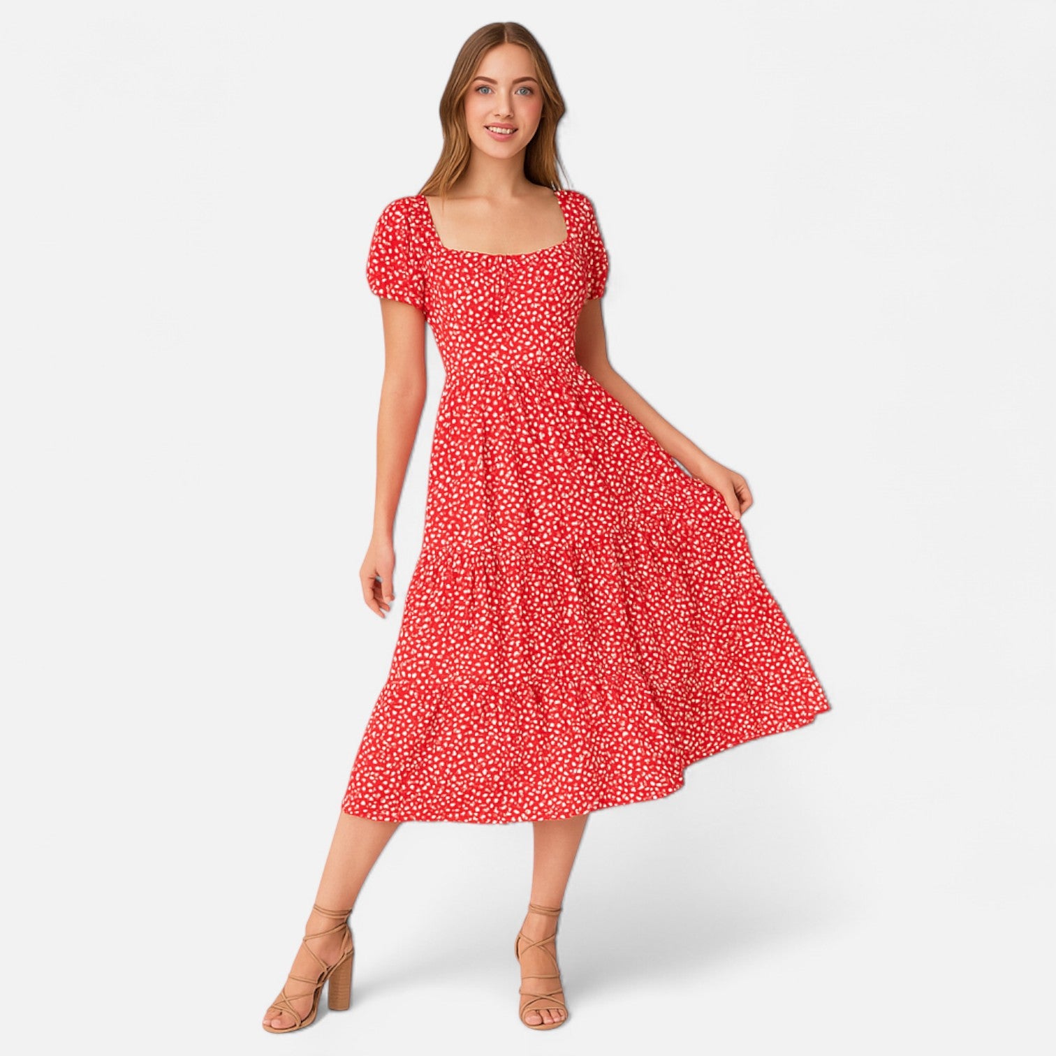 La Cartiera | Lightweight Flower Print Short Sleeve Dress