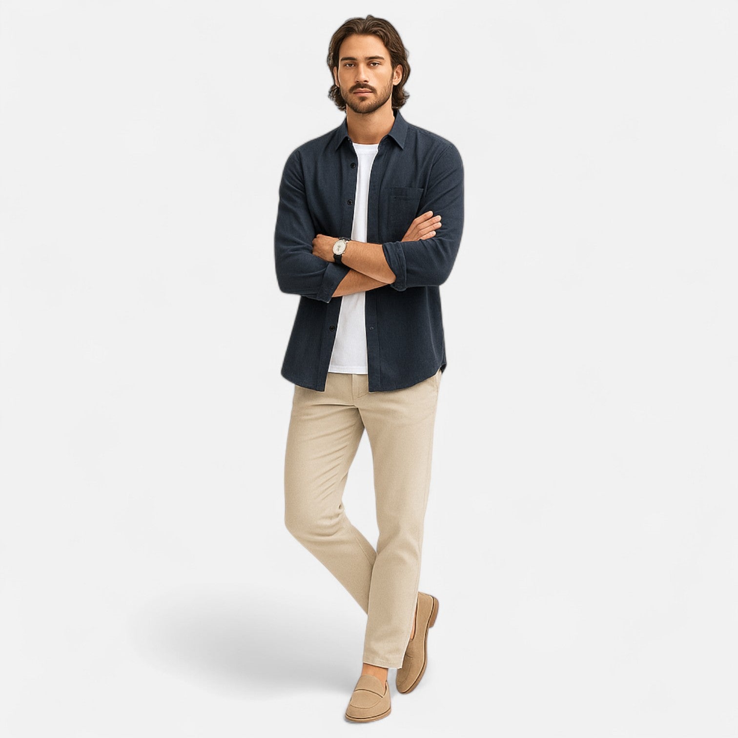 La Cartiera | Loose‑Fit Linen Shirt – Sandstone Heritage