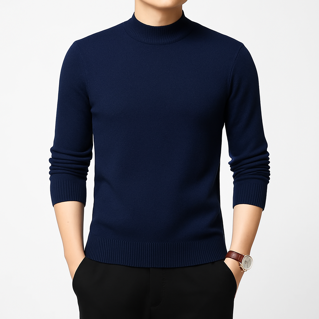 La Cartiera | Men’s Solid Colour Mock Neck Sweater