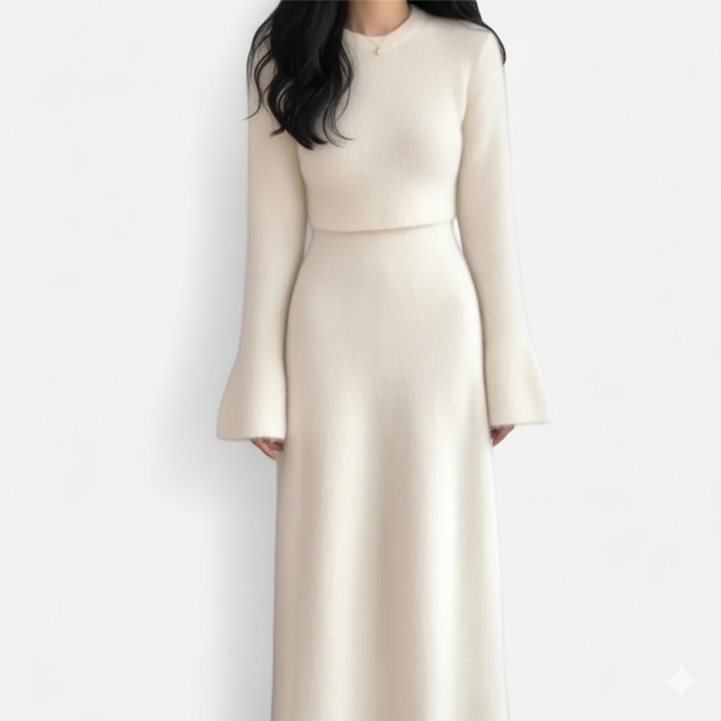 La Cartiera | Women’s Elegant Rabbit Wool Two-Piece Ensemble