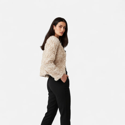La Cartiera | Women’s Elegant Textured Floral Jacket