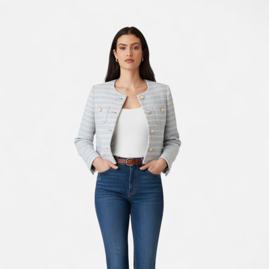 La Cartiera | Women’s Elegant Tweed Short Cardigan Coat