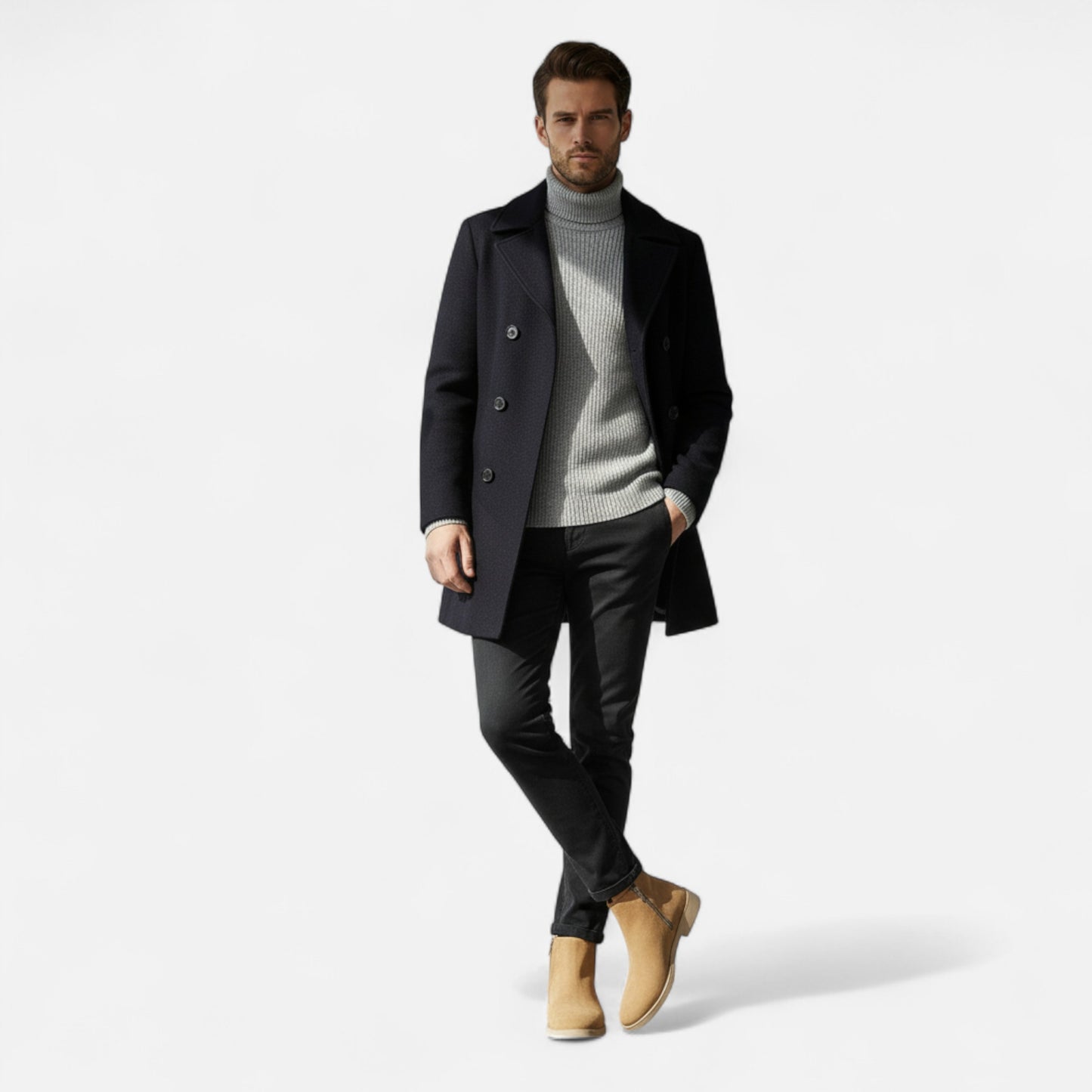 La Cartiera | Men’s British Suede Mid-Cut Zipper Boots