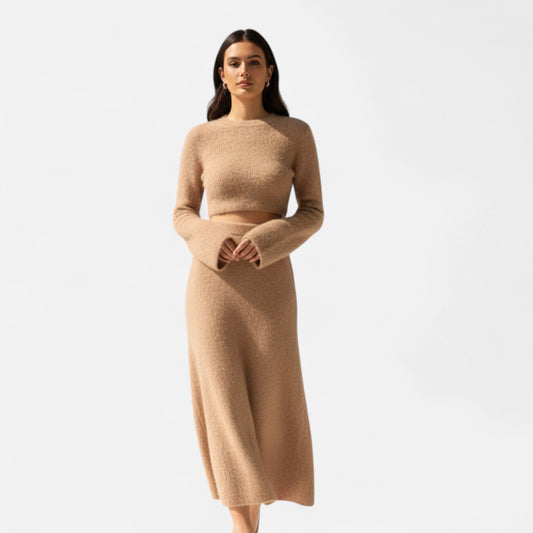 La Cartiera | Women’s Elegant Rabbit Wool Two-Piece Ensemble