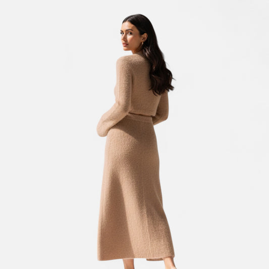 La Cartiera | Women’s Elegant Rabbit Wool Two-Piece Ensemble