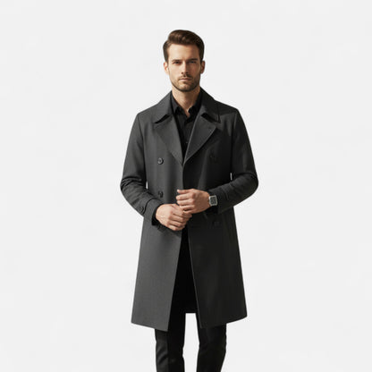 La Cartiera | Men’s Heritage Long Lapel-Collar Windbreaker Coat
