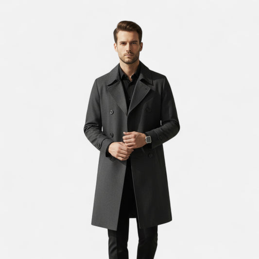 La Cartiera | Men’s Heritage Long Lapel-Collar Windbreaker Coat