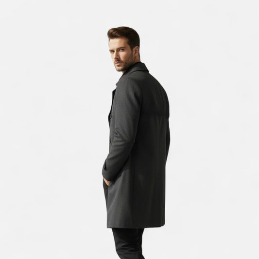 La Cartiera | Men’s Heritage Long Lapel-Collar Windbreaker Coat