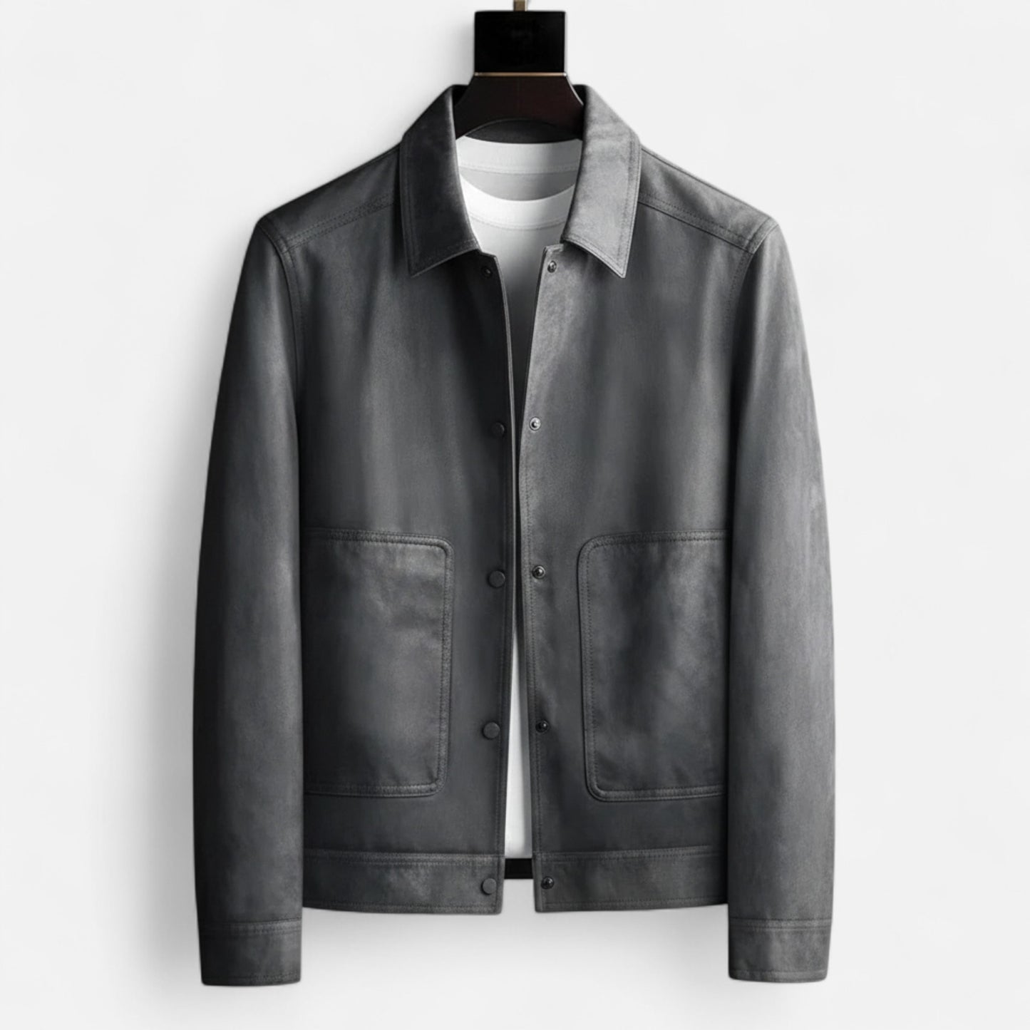 La Cartiera | Men’s British Lapel Cotton-Blend PU Jacket